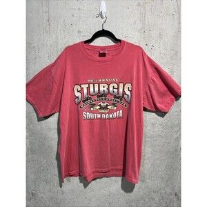 Vintage Sturgis South Dakota Motorcycle Rally Men's Red T-shirt 100% Cotton XL